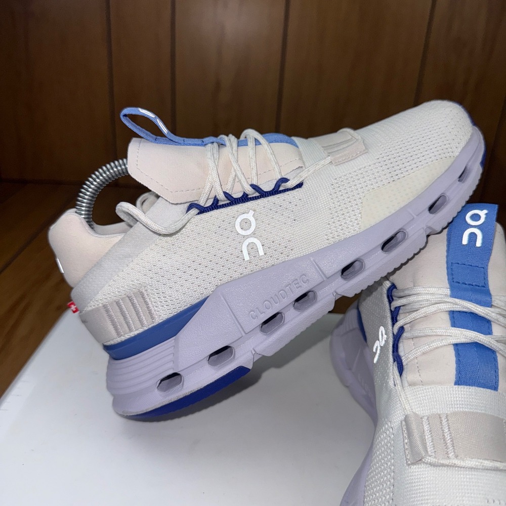 On Running Cloudnova White Cobalt Blue Sneakers Womens 5 26.98224